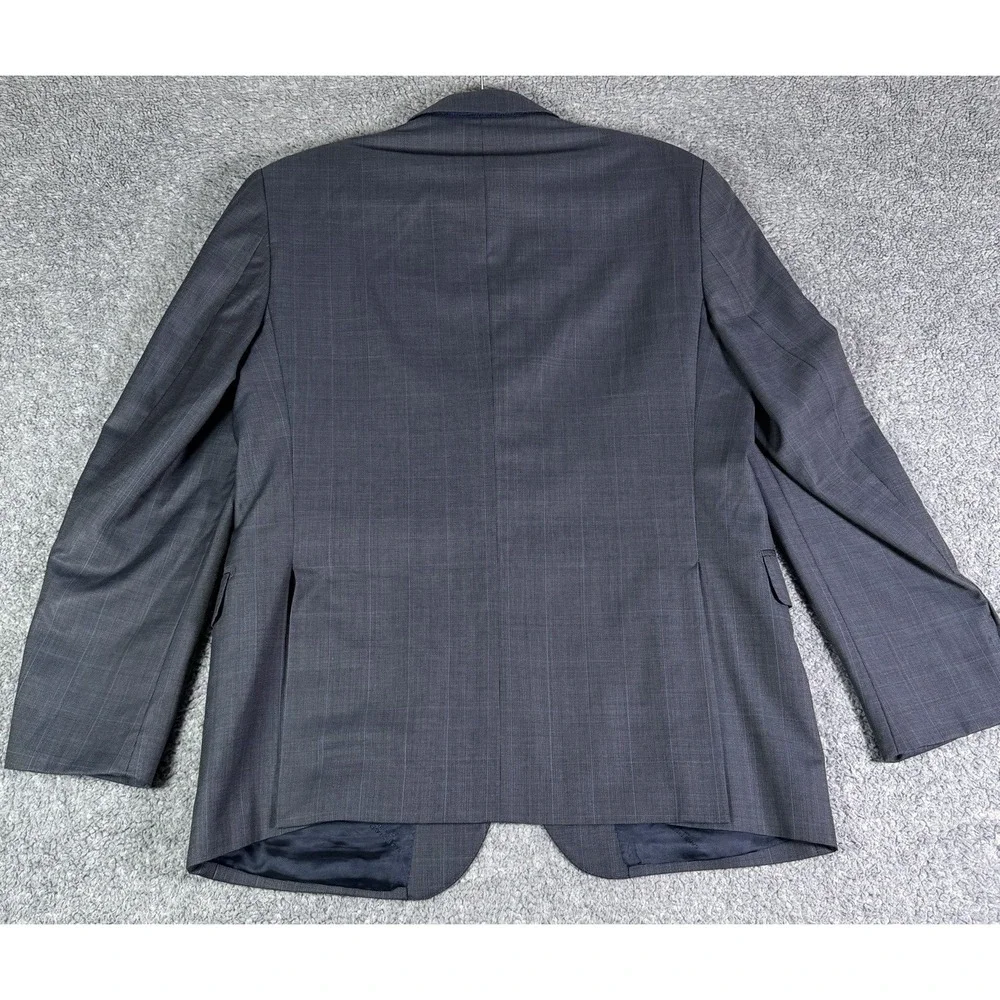 Ermenegildo Zegna Traveller Saks 100% Wool Blazer Blue Windowpane 42R Italy Made